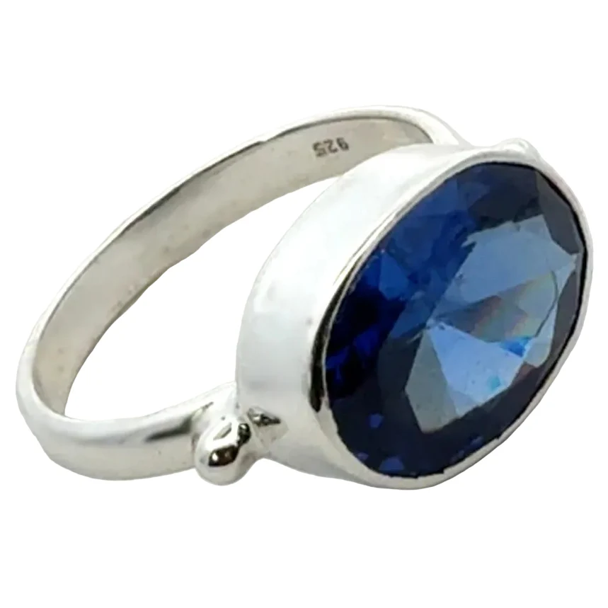 Sparkly Sapphire Quartz Eclipse Ring - Image 4